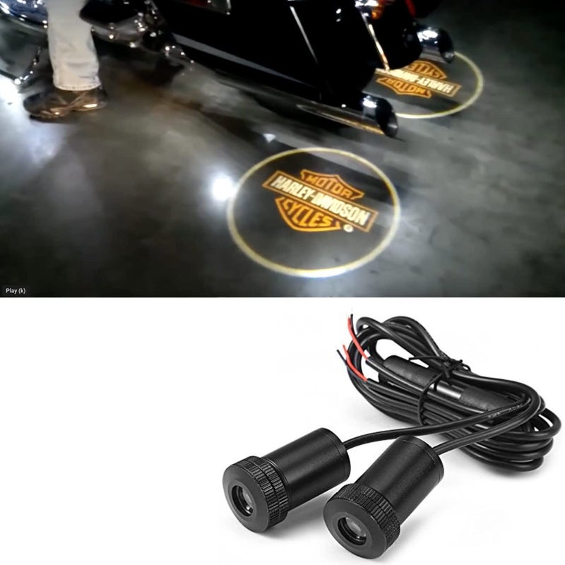 FRAM 2PCS Motorcycle Shadow Laser Projector LED Door Lights - Harley logo light â€“ Universal V-Twin Cruiser Fit, All Models & Years â€“ Motorcycle Enthusiast Gift - Image 1