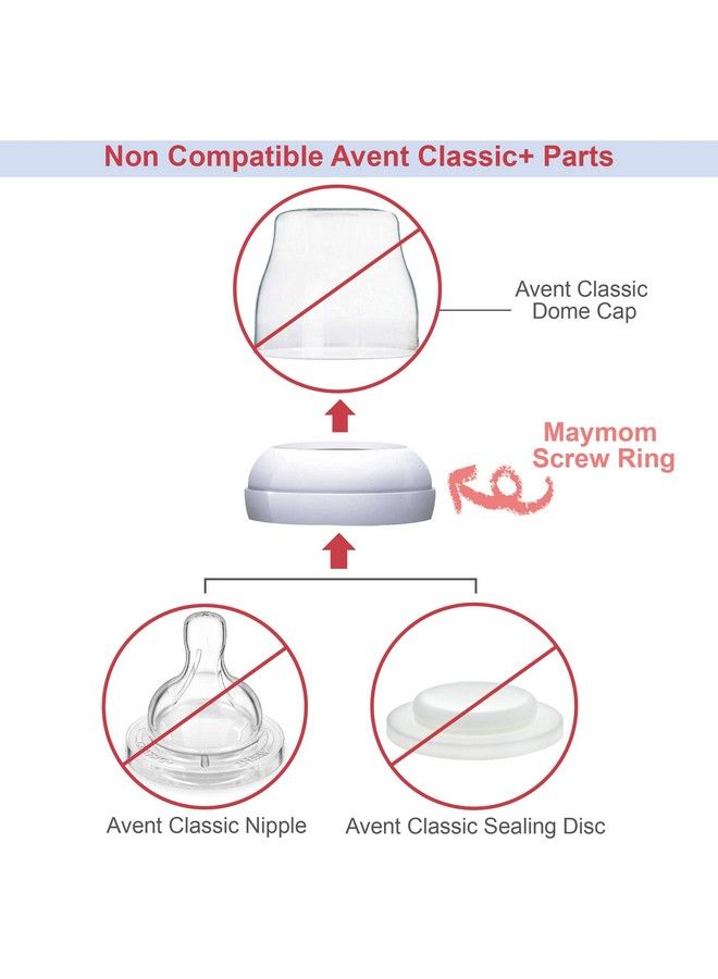 Maymom Maymom Brand Replacement Screw Ring Compatible With Philips Avent Natural Bottles Avent Pp Bottles Or Natural Glass Bottles; Made By Maymom; Replace Avent Natural Screw Ring Collar  - Image 5