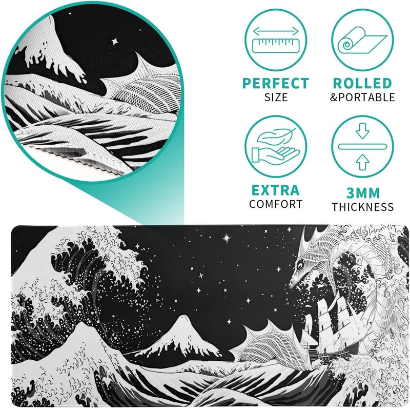 SYOSI Extended Gaming Mouse Pad, 31.5X11.8 Inch Large Mouse Mat Desk Pad, Long Computer Keyboard Mouse Mat Mousepad With 3Mm Non-Slip Base And Stitched Edge For Work, Game, Office, Home - Image 4