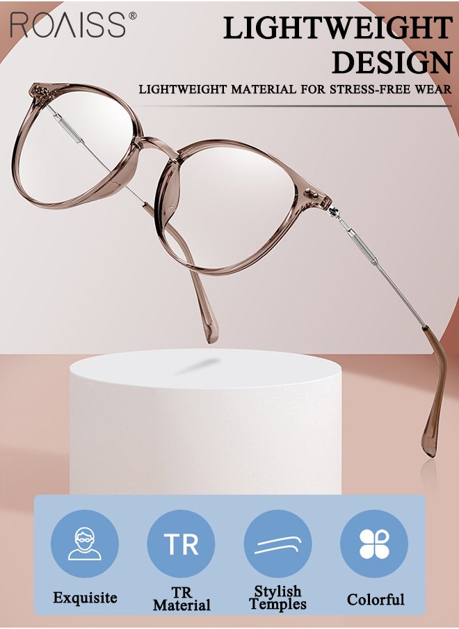 roaiss Women's Blue Light Blocking Glasses Blue Light Filter Computer Reading Gaming TV Phones Round Eyeglasses Fashion Anti Eyestrain Headache Eyewear  - Image 3