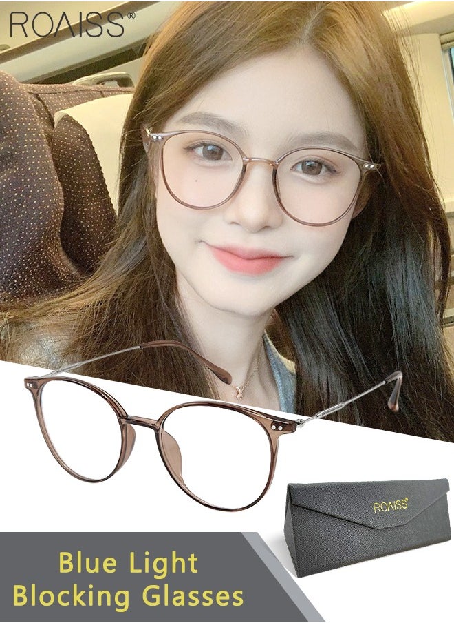 roaiss Women's Blue Light Blocking Glasses Blue Light Filter Computer Reading Gaming TV Phones Round Eyeglasses Fashion Anti Eyestrain Headache Eyewear  - Image 1
