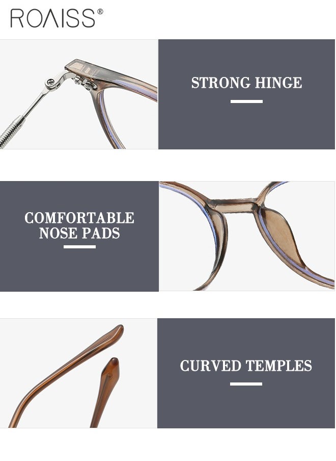 roaiss Women's Blue Light Blocking Glasses Blue Light Filter Computer Reading Gaming TV Phones Round Eyeglasses Fashion Anti Eyestrain Headache Eyewear  - Image 5