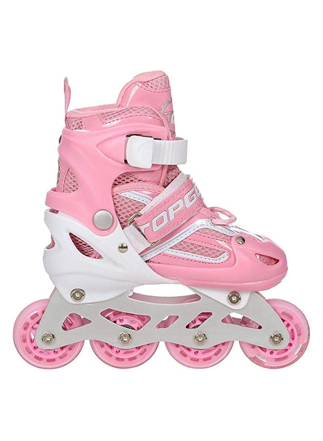 حذاء تزلج توب جير مع مجموعة أدوات حماية طراز TG-9006 لون أبيض/وردي - Image 5