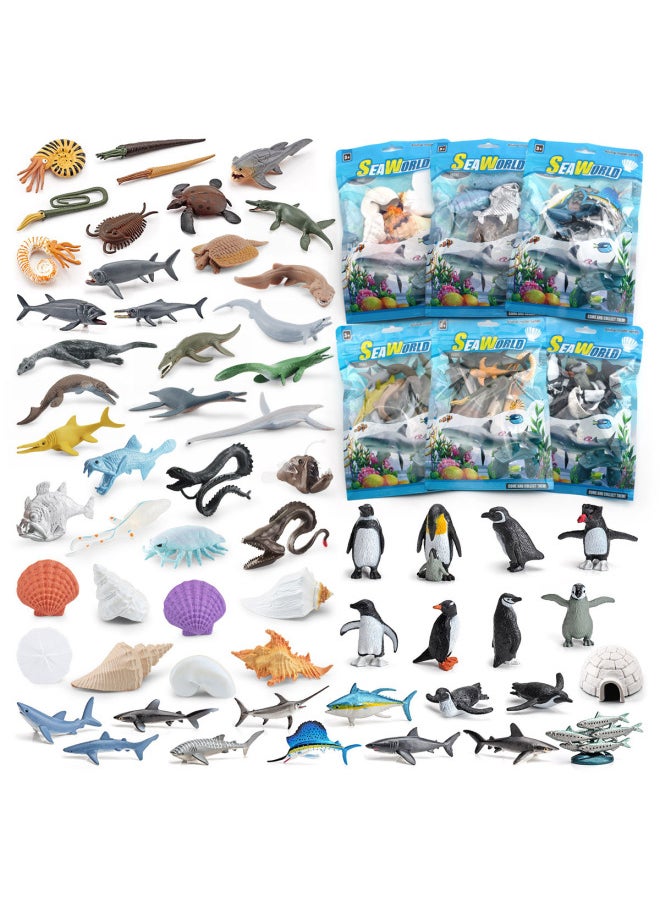 Generic - Simulation Ancient Marine Biological Static Model Mini Sardine Swordfish Great White Shark Shell Color Bag Ornaments-Color:BL-1031D Pelagic Fish 63g - Image 1