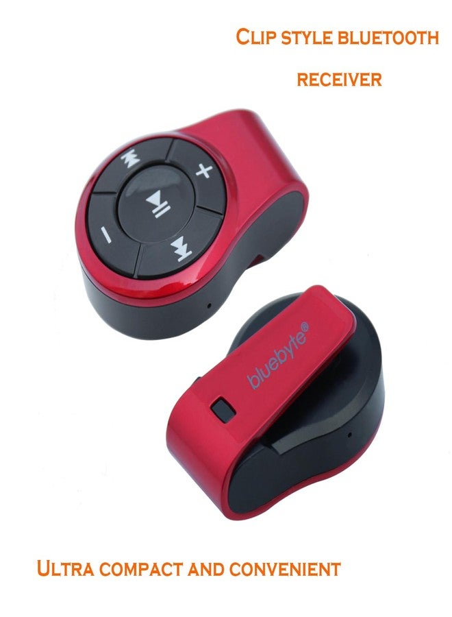 Bluebyte Bluetooth Receiver, Clip Bluetooth 5.0 Audio Receiver for Headphones with MIC for Hands-Free Calling and Music,Bluetooth Wireless Audio Adapter for Music Streaming Sound System.(Red) - Image 3
