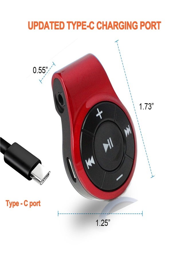 Bluebyte Bluetooth Receiver, Clip Bluetooth 5.0 Audio Receiver for Headphones with MIC for Hands-Free Calling and Music,Bluetooth Wireless Audio Adapter for Music Streaming Sound System.(Red) - Image 2