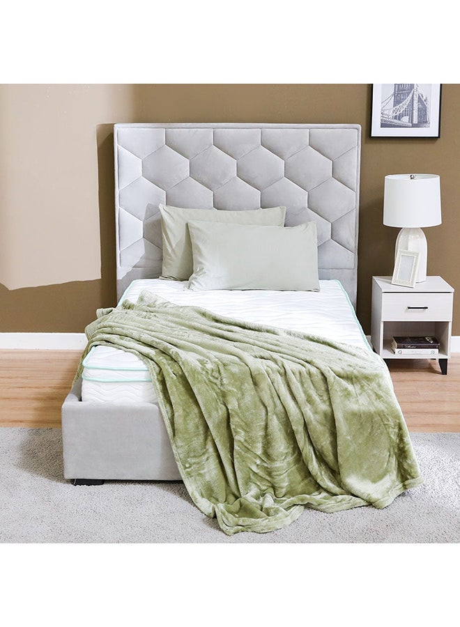 DANUBE HOME Vegas Solid Blanket Single 100% Polyester Soft Cozy Throw Blanket Lightweight Home Decorative Blankets For Bedroom 150x200 cm Sage  - Image 1