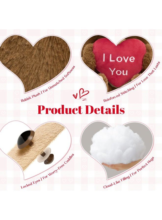 MorisMos Love Heart Monkey Stuffed Animal, 18'' Brown Monkey with Red Heart for Girlfriend Boyfriend Wife Mom Fiancée Valentine's Gift,Small Stuffed Animal for Kid Birthday Christmas Baby Shower Decor - Image 5