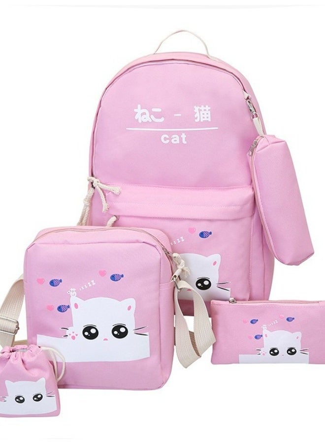 4-Piece Printed School Backpack Set - Image 1