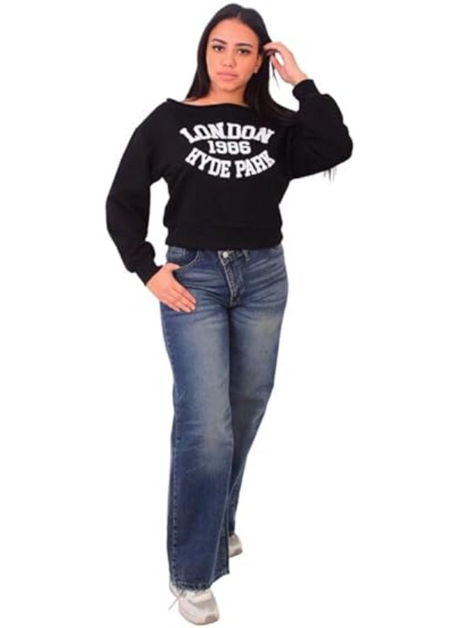 Mosca Wear Boatneck Cotton Sweatshirt for Women - Image 3