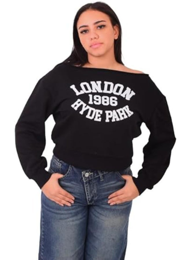 Mosca Wear Boatneck Cotton Sweatshirt for Women - Image 1