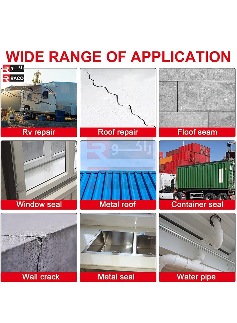 RACO Aluminum Foil Butyl Tape, Professional 2in16.4ft Super Waterproof Tape for Pipe Rupture/SurfaceCrack/Metal/RoofLeak/Window Seal - Image 4