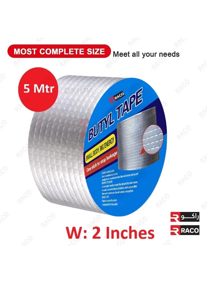RACO Aluminum Foil Butyl Tape, Professional 2in16.4ft Super Waterproof Tape for Pipe Rupture/SurfaceCrack/Metal/RoofLeak/Window Seal - Image 2