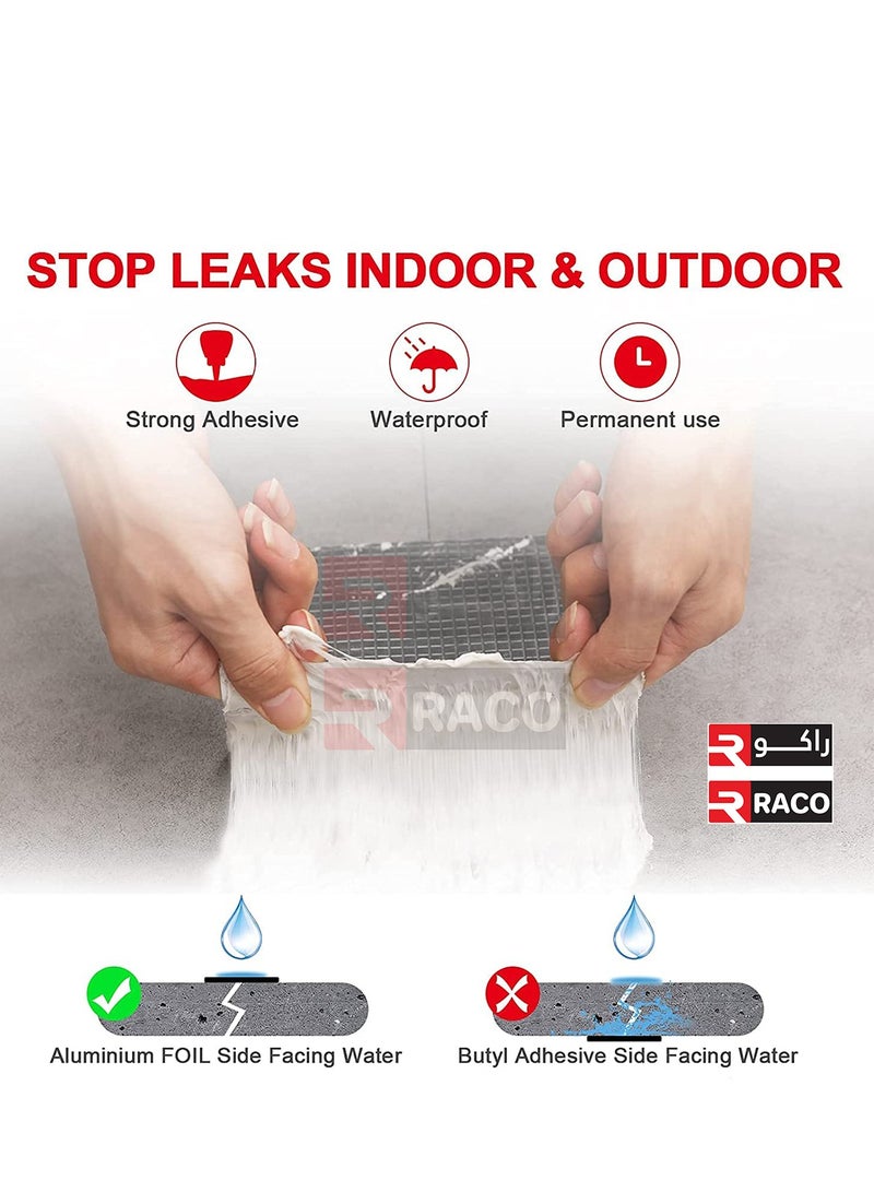RACO Aluminum Foil Butyl Tape, Professional 2in16.4ft Super Waterproof Tape for Pipe Rupture/SurfaceCrack/Metal/RoofLeak/Window Seal - Image 3