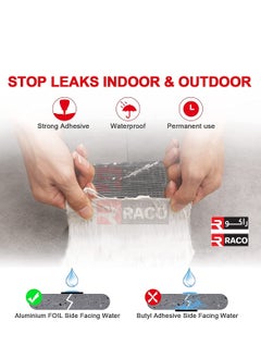 RACO RACO Aluminum Foil Butyl Tape, Professional 2in16.4ft Super Waterproof Tape for Pipe Rupture/SurfaceCrack/Metal/RoofLeak/Window Seal  - Image 3