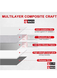RACO RACO Aluminum Foil Butyl Tape, Professional 2in16.4ft Super Waterproof Tape for Pipe Rupture/SurfaceCrack/Metal/RoofLeak/Window Seal  - Image 4