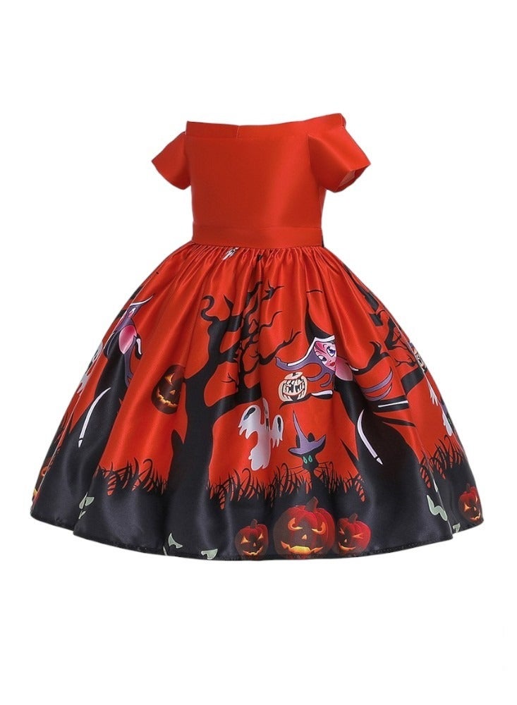 D'Daniela Halloween Printed Dress - Orange - Image 4