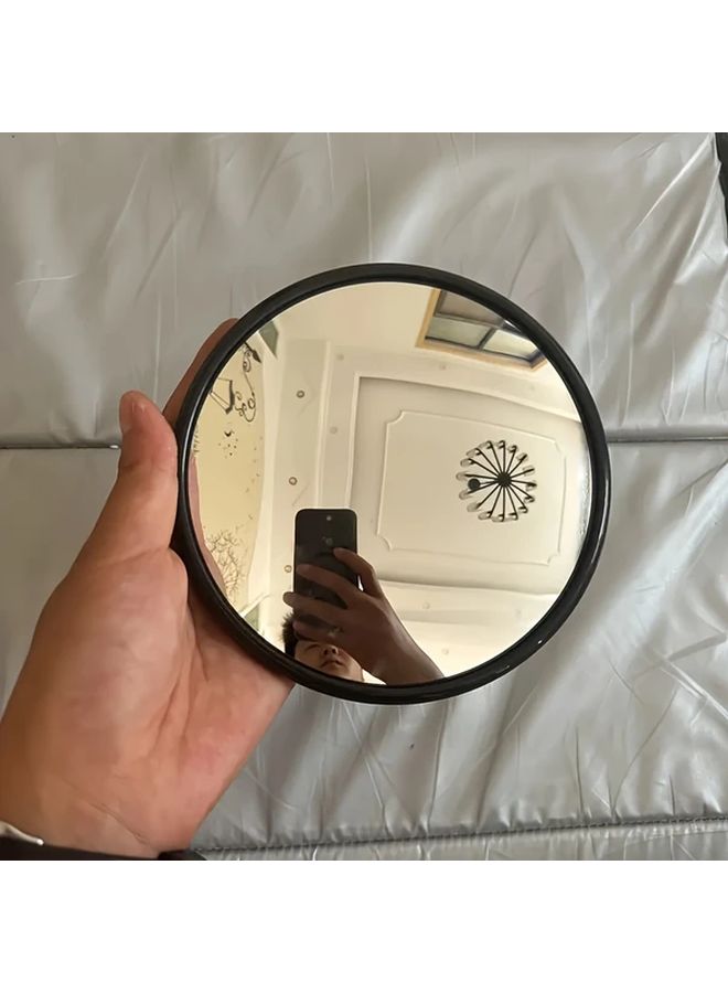 Round White Art Deco Wall Mirror 14.5cm Plastic Frame Home Decor - Image 2