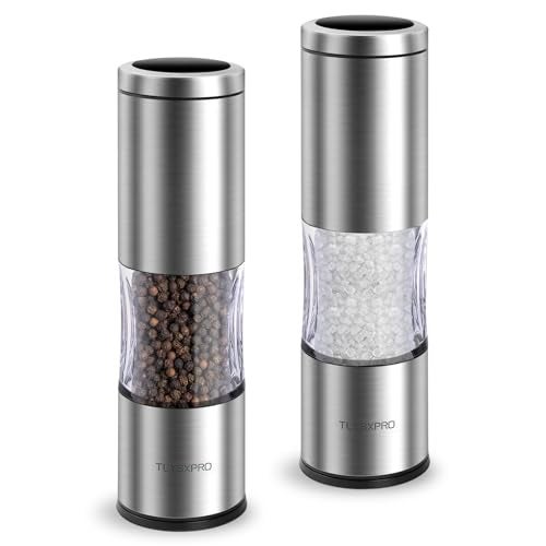 TLYSXPRO Salt and Pepper Grinder Set with Adjustable Coarseness Manual Pepper Mill Grinder with Refillable Design Ceramic Core Kitchen Essential 2 Packs Stainless Steel - Image 1