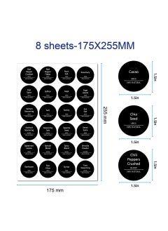 Y&D 192 Pieces Black Spice Labels Spice Jar Labels Waterproof Oil Resistant And Washable Kitchen Seasoning Jar Labels  - Image 2