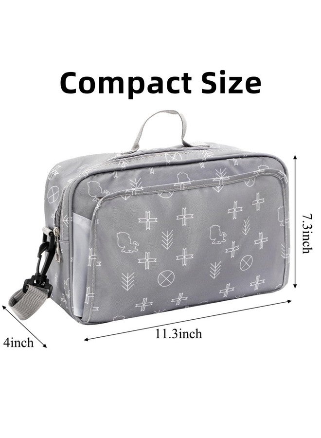 Hacaroa Small Diaper Bag with Wipes Pocket, Mini Cute Stroller Caddy Crossbody Nappy Bags with Adjustable Strap, Tote Diaper Bag for Baby Boy, Girl, Outdoor, Short Trip, Gray - Image 2