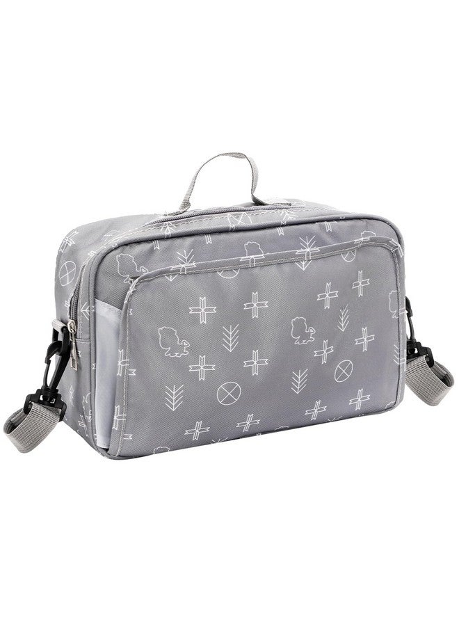 Hacaroa Small Diaper Bag with Wipes Pocket, Mini Cute Stroller Caddy Crossbody Nappy Bags with Adjustable Strap, Tote Diaper Bag for Baby Boy, Girl, Outdoor, Short Trip, Gray - Image 1