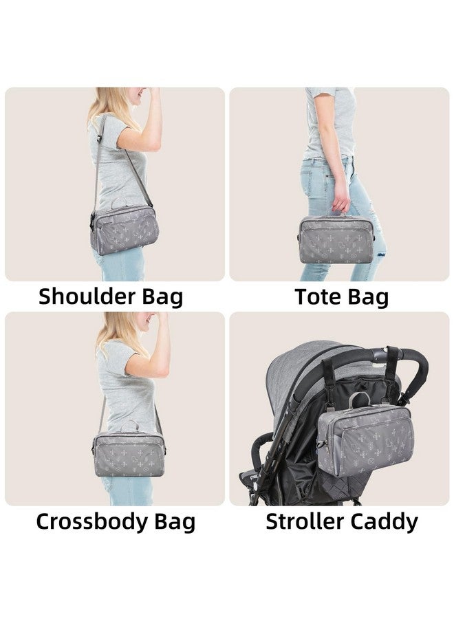 Hacaroa Small Diaper Bag with Wipes Pocket, Mini Cute Stroller Caddy Crossbody Nappy Bags with Adjustable Strap, Tote Diaper Bag for Baby Boy, Girl, Outdoor, Short Trip, Gray - Image 5