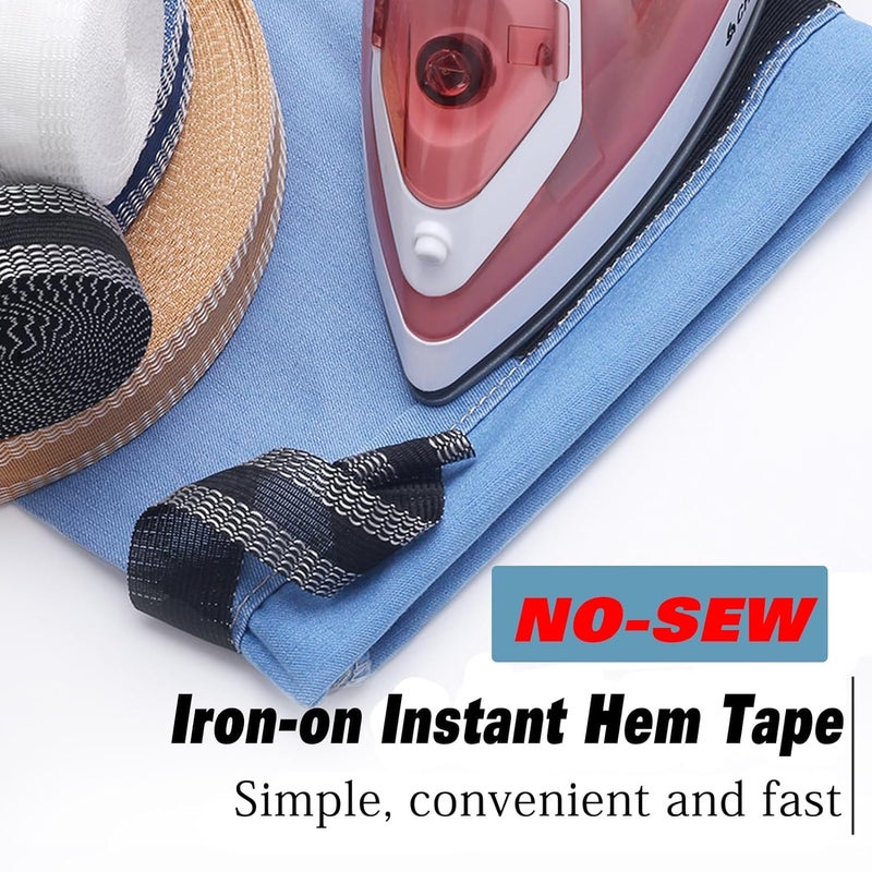 BWOGUE BWOGUE Trousers Edge Modified Strips, Iron-on Instant Hem Tape, 5mtr Pants Edge Shorten Self-Adhesive, 25mm Trouser Mouth Paste Edge Fabric Tape for Suit Pants Jeans Trousers, DIY Sewing Accessories  - Image 4