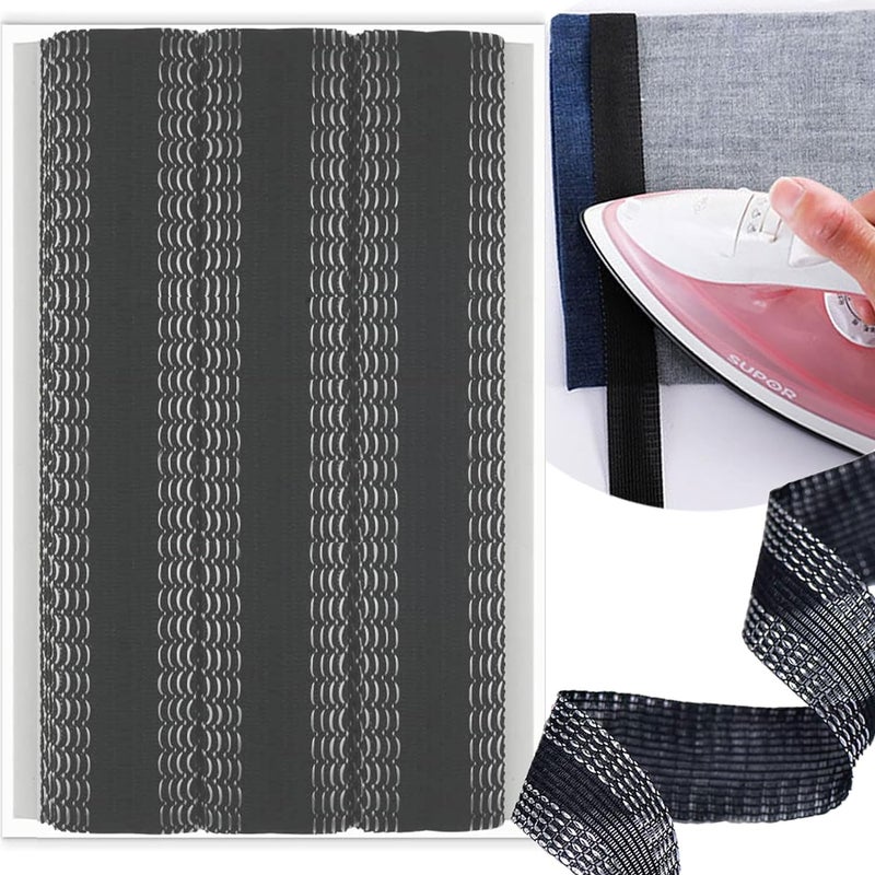 BWOGUE BWOGUE Trousers Edge Modified Strips, Iron-on Instant Hem Tape, 5mtr Pants Edge Shorten Self-Adhesive, 25mm Trouser Mouth Paste Edge Fabric Tape for Suit Pants Jeans Trousers, DIY Sewing Accessories  - Image 1