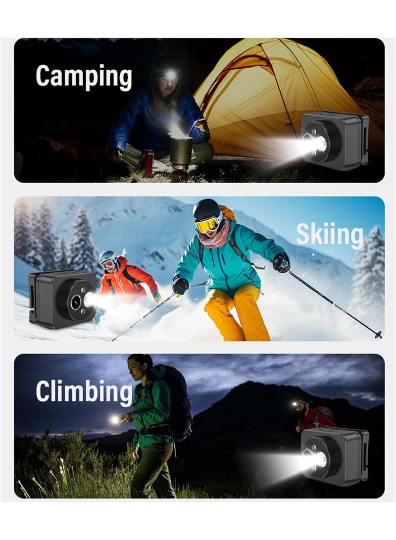 Head-Mounted 1080P HD Action Camera with LED Headlamp for Night Activities - Image 3