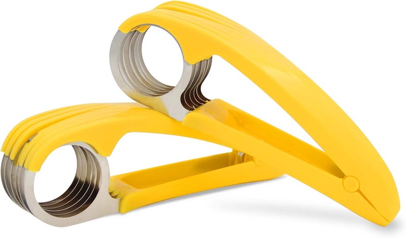 FireKylin Banana Slicer,ABS + Stainless Steel Fruit and Vegetable Salad Peeler Cutter Kitchen Tools For Banana, Strawberry,Grape（2 pcs） - Image 1