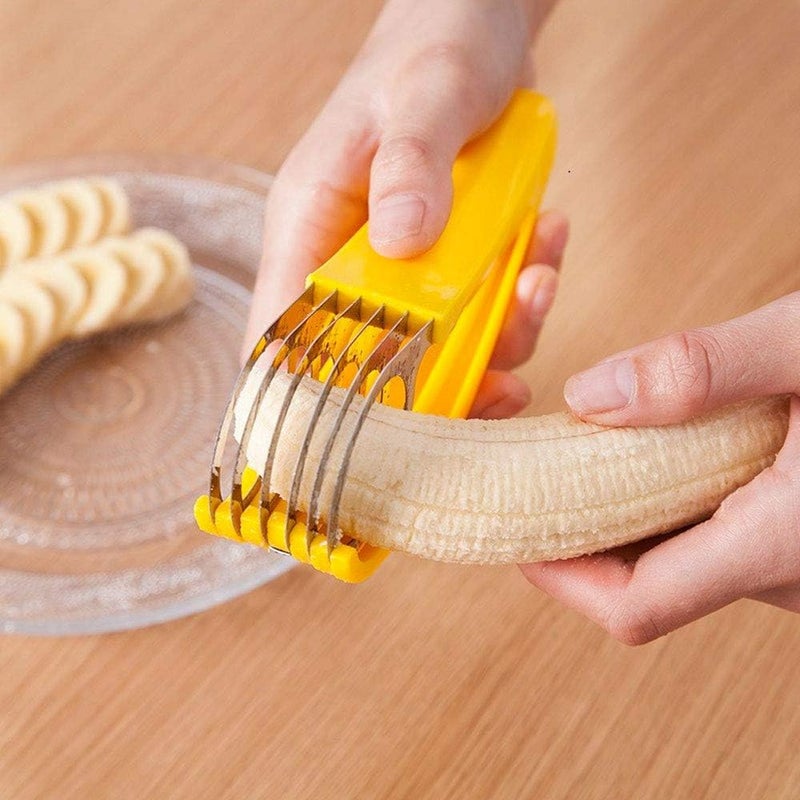 FireKylin Banana Slicer,ABS + Stainless Steel Fruit and Vegetable Salad Peeler Cutter Kitchen Tools For Banana, Strawberry,Grape（2 pcs） - Image 5
