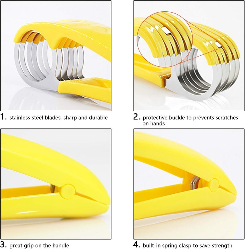 FireKylin Banana Slicer,ABS + Stainless Steel Fruit and Vegetable Salad Peeler Cutter Kitchen Tools For Banana, Strawberry,Grape（2 pcs） - Image 3