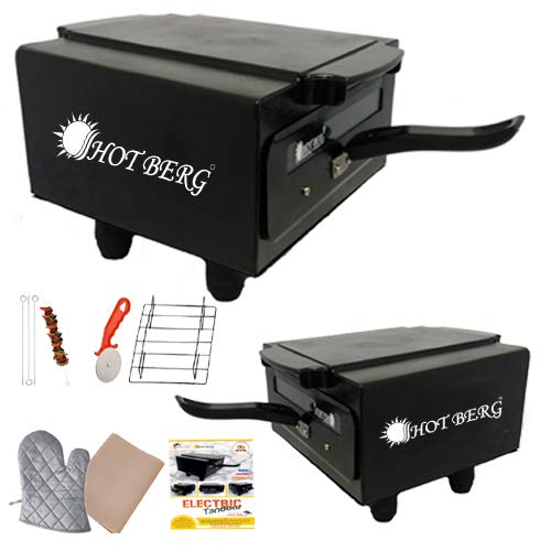 HOTBERG Hot Berg14 Inches Heavy Weight Electric Tandoor with Pizza CutterRecipe BookNonstick SheetGrill4 SkewersGloveSize Medium  - Image 3