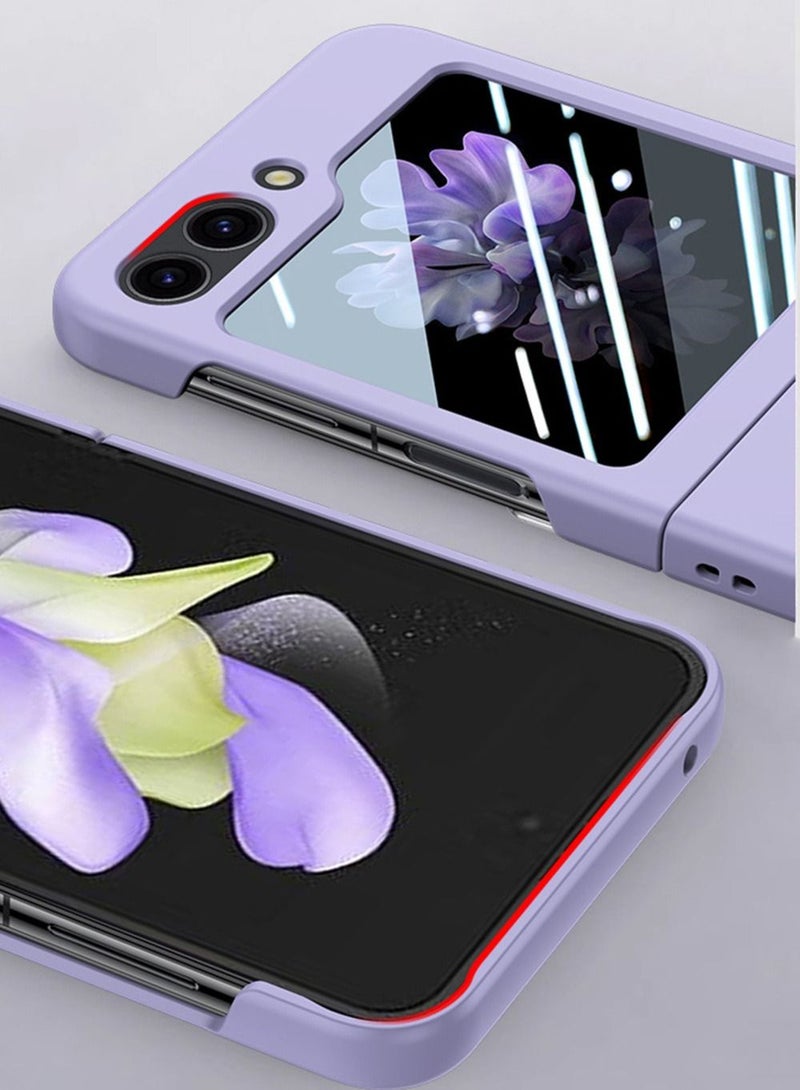 غطاء حماية لهاتف سامسونج غلاكسي زد فليب 5 من مادة بولي كربونات مزود بواقي للكاميرا والشاشة انه نحيف للغاية وبدرجة عسكرية للحماية من السقوط  - اللون برتقالي - Image 4