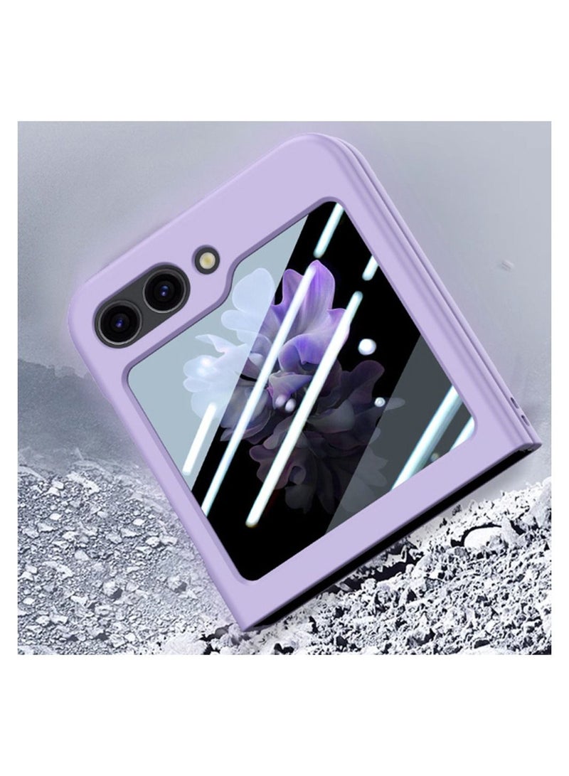 غطاء حماية لهاتف سامسونج غلاكسي زد فليب 5 من مادة بولي كربونات مزود بواقي للكاميرا والشاشة انه نحيف للغاية وبدرجة عسكرية للحماية من السقوط  - اللون برتقالي - Image 5