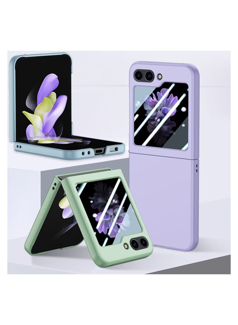 غطاء حماية لهاتف سامسونج غلاكسي زد فليب 5 من مادة بولي كربونات مزود بواقي للكاميرا والشاشة انه نحيف للغاية وبدرجة عسكرية للحماية من السقوط  - اللون برتقالي - Image 3