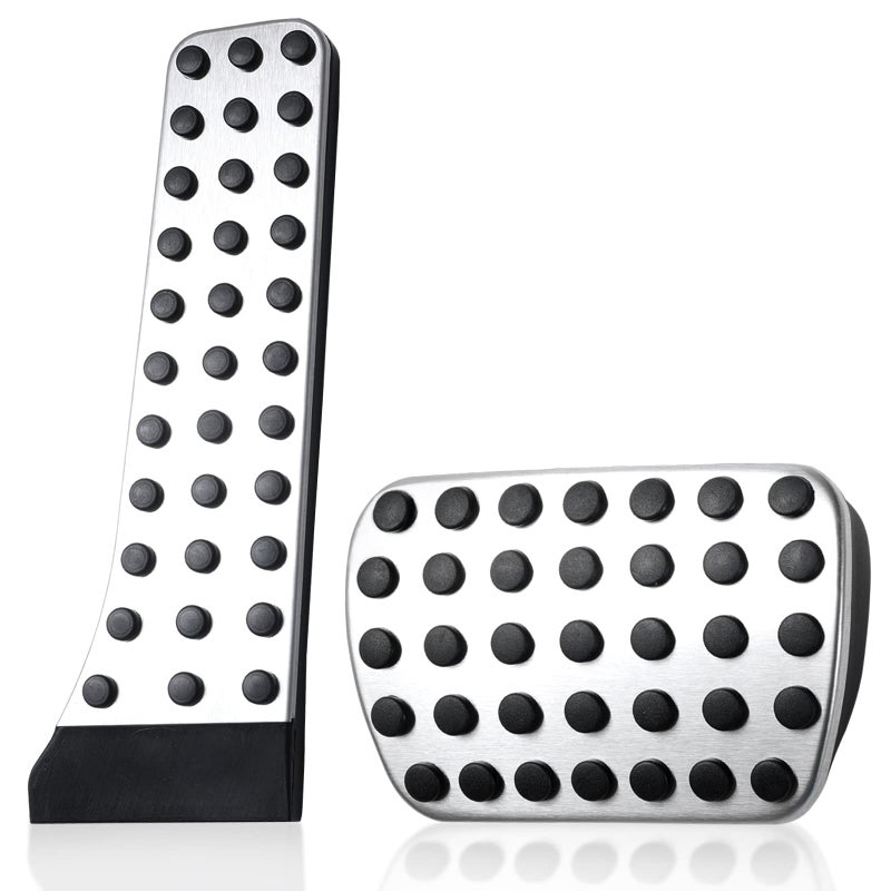 Tongze Gas & Brake Pedal Cover: Brushed Stainless Steel with Rubber Non-Slip Foot Pedals Pads Compatible with 2007-2022 Mercedes-Benz C/E/S/SL/SLK/CLS/CLC/GLE/GLS/GLK X204 - Image 1