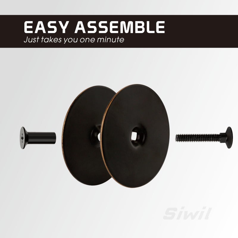 Siwil Door Hole Cover Plate Black  2-5/8"" Diameter Solid Steel  Hole Filler Plate - 1 Pack - Image 5