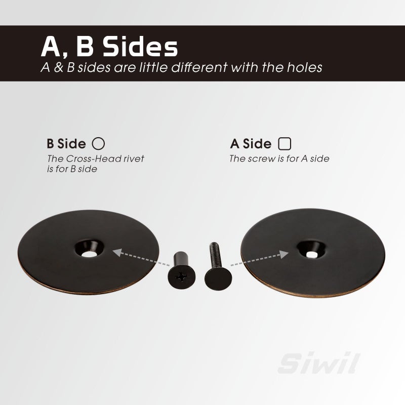 Siwil Door Hole Cover Plate Black  2-5/8"" Diameter Solid Steel  Hole Filler Plate - 1 Pack - Image 2