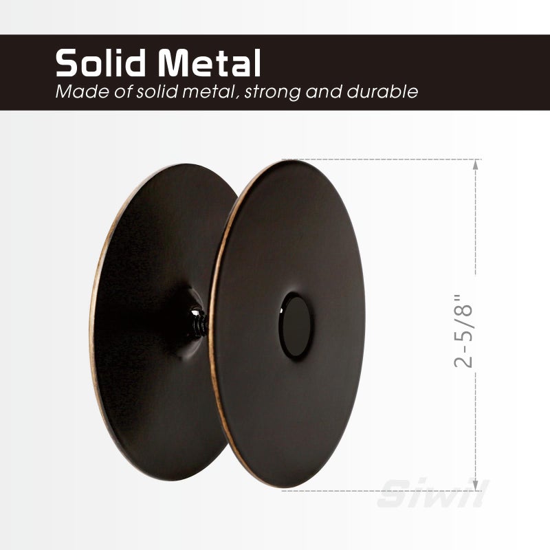 Siwil Door Hole Cover Plate Black  2-5/8"" Diameter Solid Steel  Hole Filler Plate - 1 Pack - Image 3