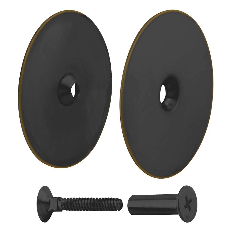 Siwil Door Hole Cover Plate Black  2-5/8"" Diameter Solid Steel  Hole Filler Plate - 1 Pack - Image 1