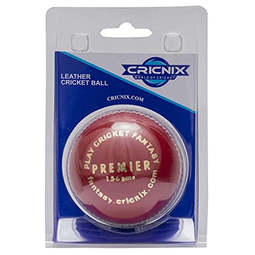 Cricnix Cricket Ball Premier Red Leather 5.5oz (1-Pack) for Seniors Match - Image 4