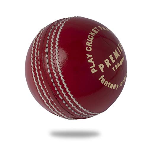 Cricnix Cricket Ball Premier Red Leather 5.5oz (1-Pack) for Seniors Match - Image 1