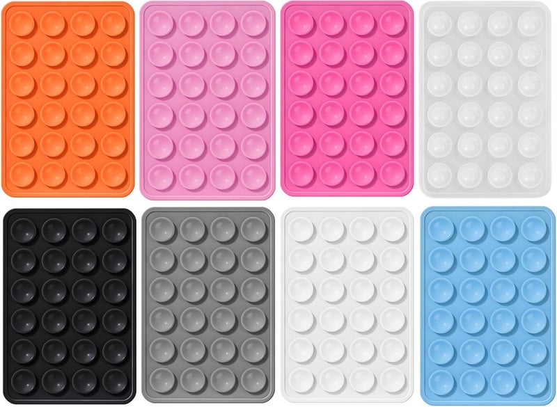 Langthering 8pcs Silicone Phone Sticky Grip, Suction Phone Case Mount for iPhone and Android, Hands-Free Sticky Cell Phone Grip, Mobile Fidget Mirror Holder for Selfies and Videos (Multicolor) - Image 1