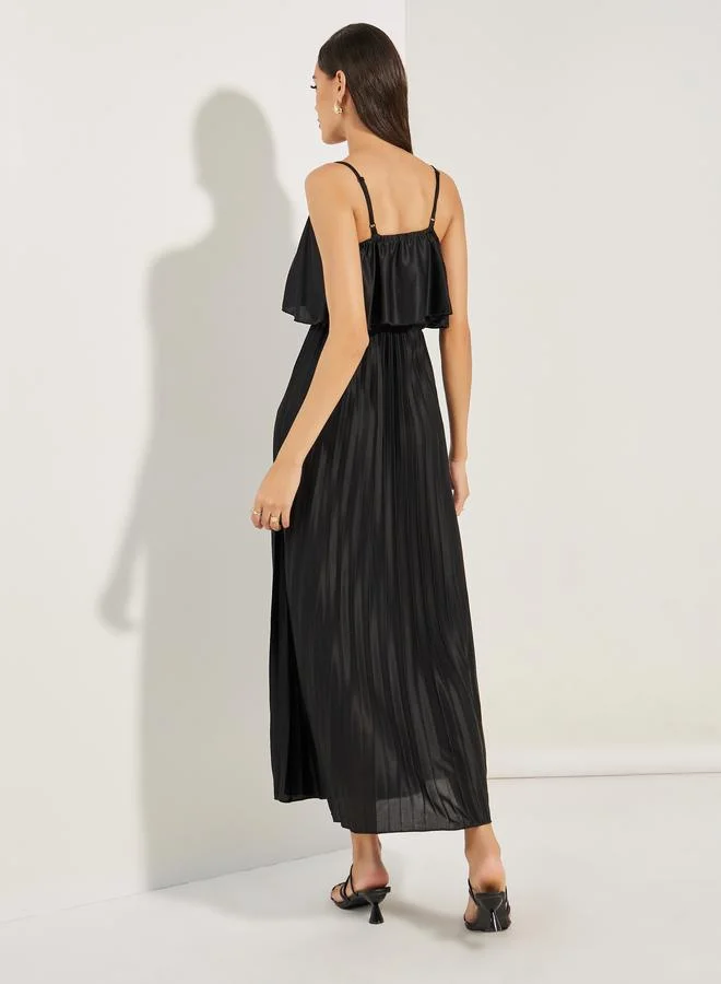 Styli Pleated Layered Dress