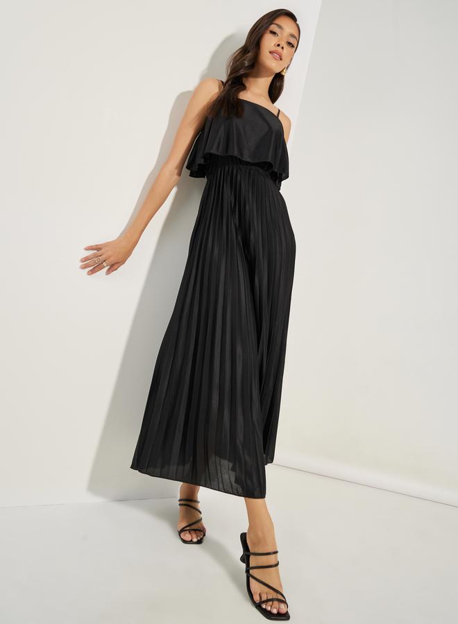 Styli Strappy Pleated Overlay Maxi Dress - Image 1
