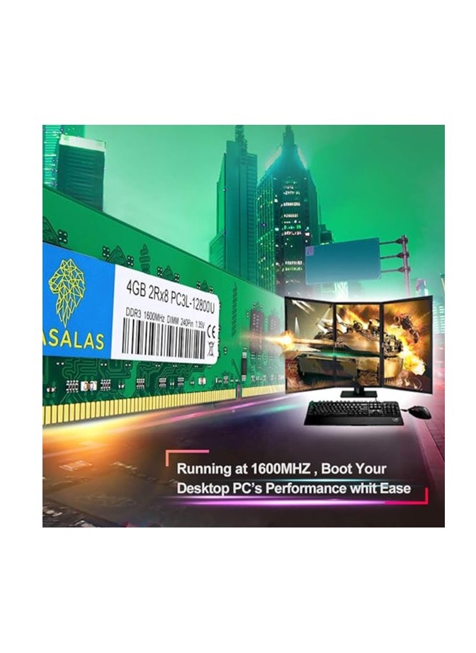Generic - Rasalas PC3L-12800U 8GB 2X 4GB DDR3 1600 RAM 8GB PC3L 12800 DDR3 8GB 2Rx8 DDR3 Udimm 1.35V CL11 - Image 1