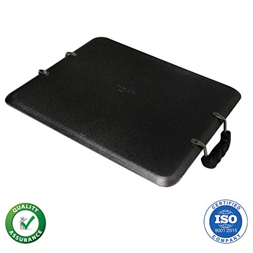 IBELL 3833DLX Non Stick Tawa, Dosa Roti Chapati Pathiri Tawa, Large Rectangular Aluminium Body with Bended Edge, 37.5cm x 31.5cm with 5mm Thickness (Black) - Image 4