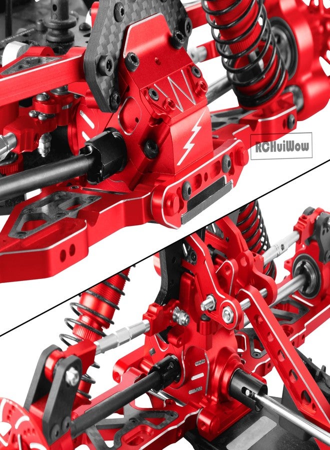 RCHuiWow RC Transmission Case Upgrades Part for 1/8 Typhon Kraton Outcast Notorious Talion 6S BLX,1/7 Infraction Limitless Mojave Felony 6S BLX,Alloy Front Rear Gear Box Case,Red - Image 3